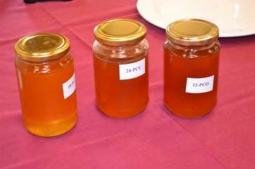 Tarros con miel en una cata del producto (Foto TA)