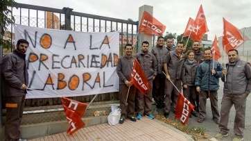 Personal de la ITV de Jinámar, ya en huelga (Foto TA)
