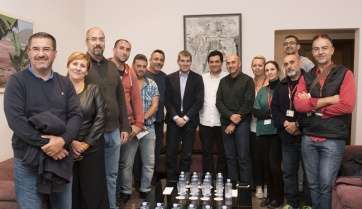 Clavijo, este martes con los trabajadores (Foto TA)