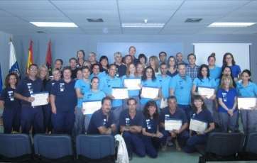Los nuevos 30 profesionales formados con los dos proyectos (Foto TA)