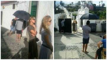 La empresa toma imágenes en la calle de Inés Chimida, en San Francisco (Foto TA)