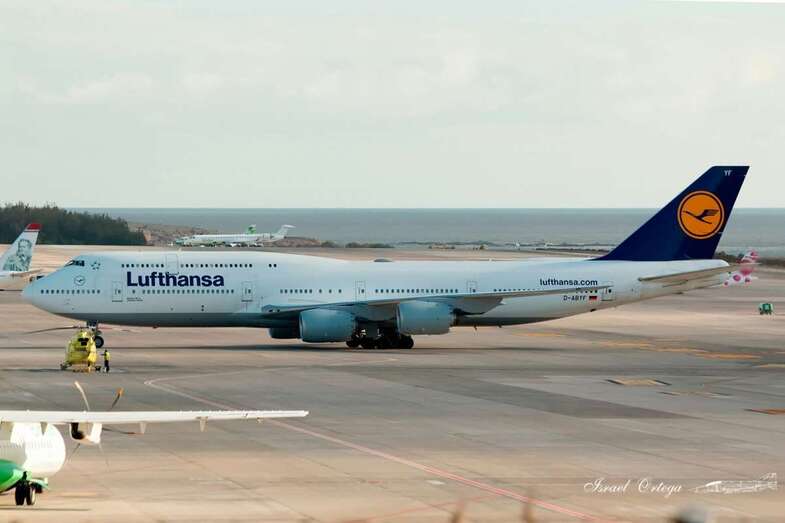 Imagen de archivo de un Boeing 747 estacionado en Gando (Foto Israel Ortega)