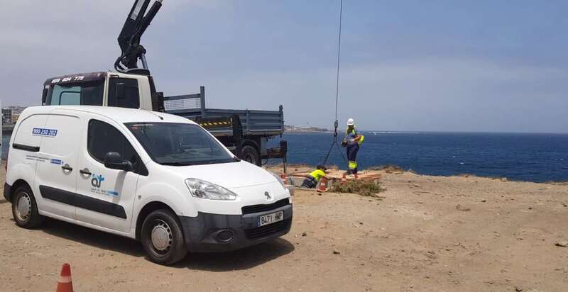 Imagen de archivo de unos trabajos de mantenimiento en la red de abasto de Telde (Foto TA)