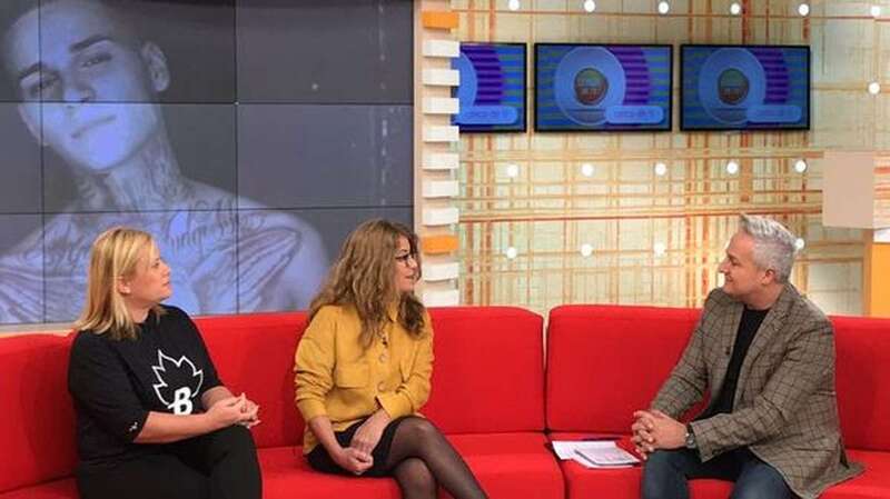 Roberto Herrera, Ángeles Palmero y Mónica Muñoz, durante la promoción de la pasarela en TVE (Foto TA)