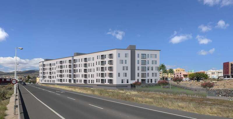 Recreación del inmueble que Habitat Inmobiliaria quiere levantar junto a la autovía de Telde (Foto TA)