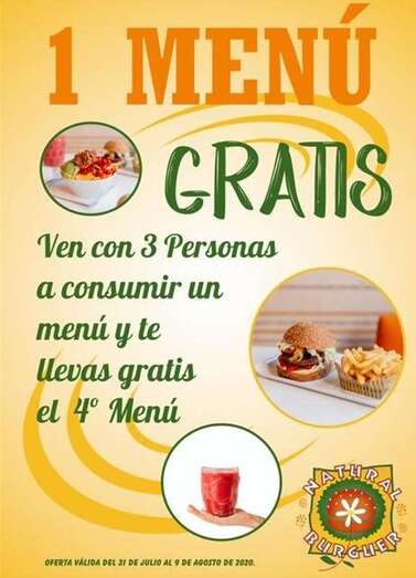 Cartel de la promoción de Natural Burger Telde/TA.