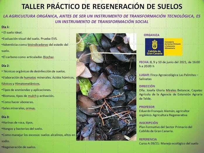 El curso se desarrollará del 8 al 10 de junio en la Finca La Palmita / TA