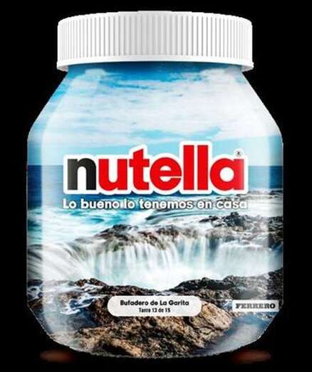 Envase de Nutella con el Bufadero de La Garita/TA.