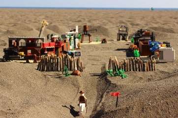 'Protagonistas' del cortometraje en la arena de Melenara (TA)