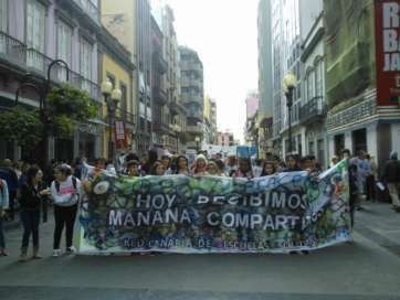 Alumnos del IES Profesor Antonio Cabrera en la capital grancanaria (Foto TA)