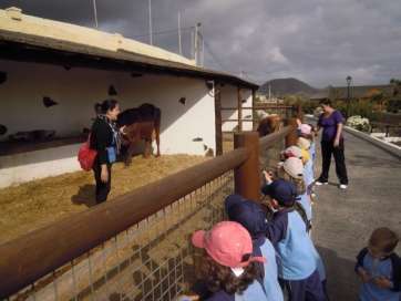 Niños de las escuelas Cativos en la granja Los Olivos (Foto TA)