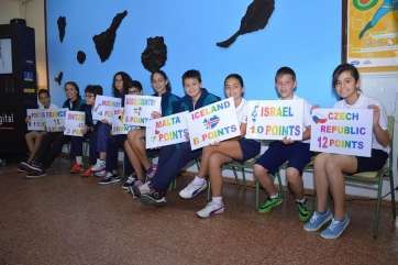 Alumnos del CEIP Valsequillo que participaron en la iniciativa (Foto Acfi Press)