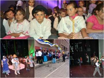Momento del acto del Colegio Fernando León y Castillo en el Teatro Municipal (Foto Agustín Rodríguez García)