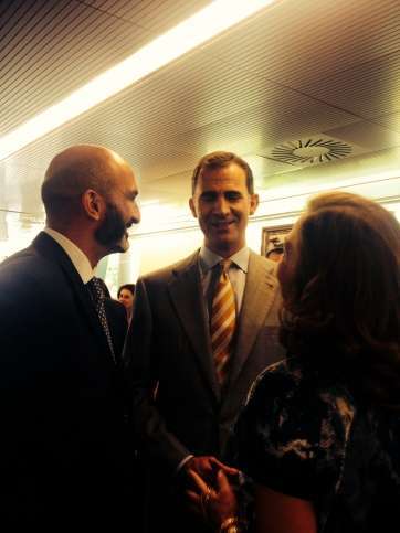 Bruno Berheide junto al Príncipe de Asturias y la secretaria de Estado de Investigación