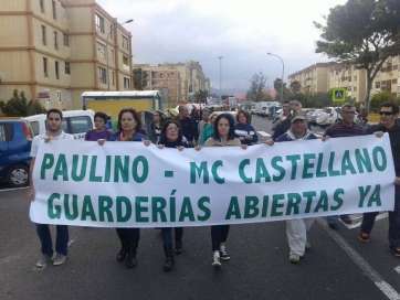 Imagen de la última protesta en Jinámar en apoyo de las guarderías municipales (Foto TA)
