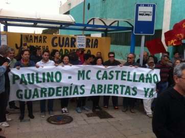 Imagen de la última protesta en Jinámar en apoyo de las guarderías municipales (Foto TA)