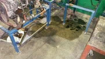 Charcos de agua en una de las clases (Foto TA)