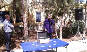 La alcaldesa este viernes en el acto institucional en La Rocha (Foto TA)