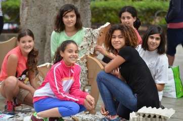 Alumnos del CEIP San Juan participando en la actividad organizada en Gáldar por la Casa Museo Antonio Padrón (Foto de Yohan Humbert)