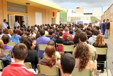 Imagen de archivo de alumnos del IES Valle de Los Nueve (Foto TA)