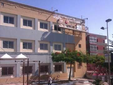 Imagen de las obras de rehabilitación en el IES José Arencibia Gil (Foto TA)