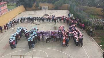 Actividad desarrollada en el IES Antonio Cabrera Pérez por el 8-M (Foto TA)