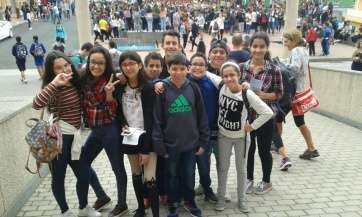 Participantes del IES Antonio Cabrera Pérez en el encuentro de Moya (Foto TA)