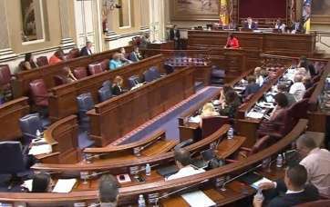 Soledad Monzón, en el Parlamento de Canarias (Foto TA)
