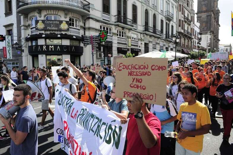 Protesta contra la LOMCE en la capital grancanaria (Foto Multimedia)