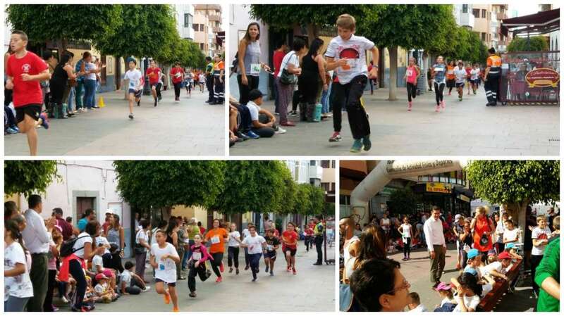 Mosaico de fotos de la carrera solidaria (Foto TA)