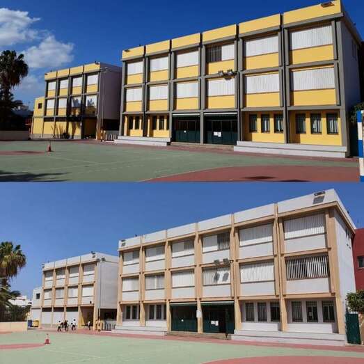 Reparación y pintado de la fachada principal del centro/TA.