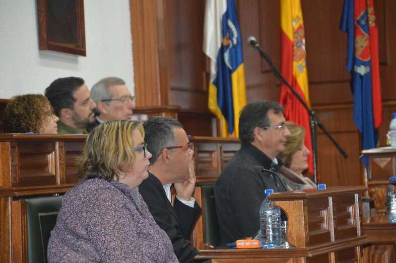 Concejales de Más por Telde y Unidos por Gran Canaria, en un Pleno municipal (Foto TA)