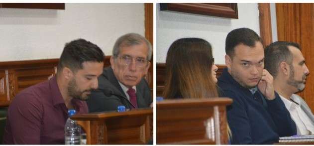 Ediles de Unidos y Podemos, en el salón de Plenos del Ayuntamiento de Telde (Foto TA)