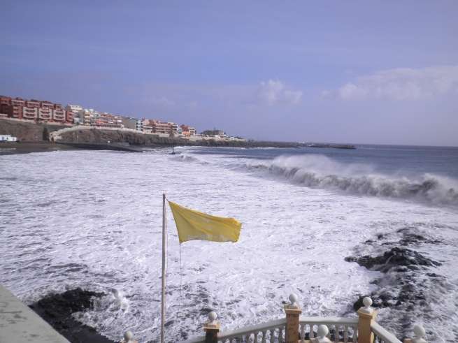 Estado del mar en Melenara, en una imagen captada hace unos minutos (Foto G.H.Betancor)