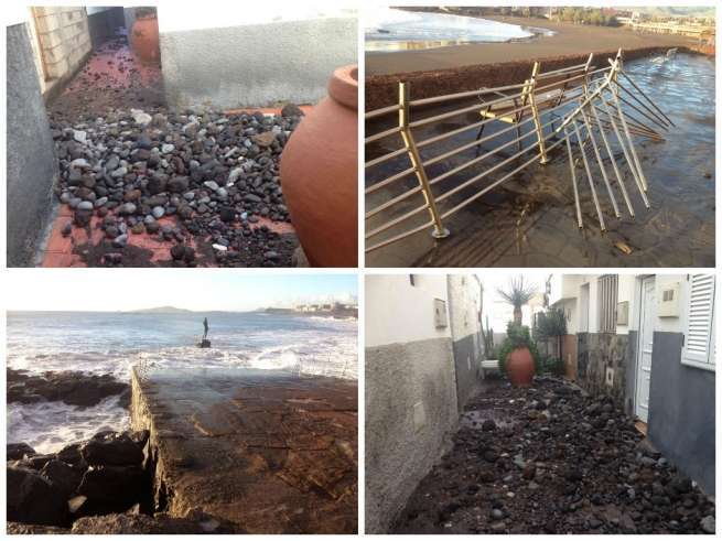 Collage de fotos con los destrozos (Foto TA)