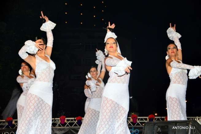 Momento del espectáculo de anoche en el parque de Santa Catalina (Foto Antonio Alí)