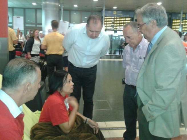 Alonso con Juan Martel, Francisco Pérez y Sebastián Grisaleña (Foto TA)