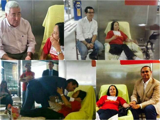 El exalcalde Francisco Santiago (arriba) y el ministro José Manuel Soria (abajo) también se acercaron este viernes a saludar a Alonso (Foto TA)