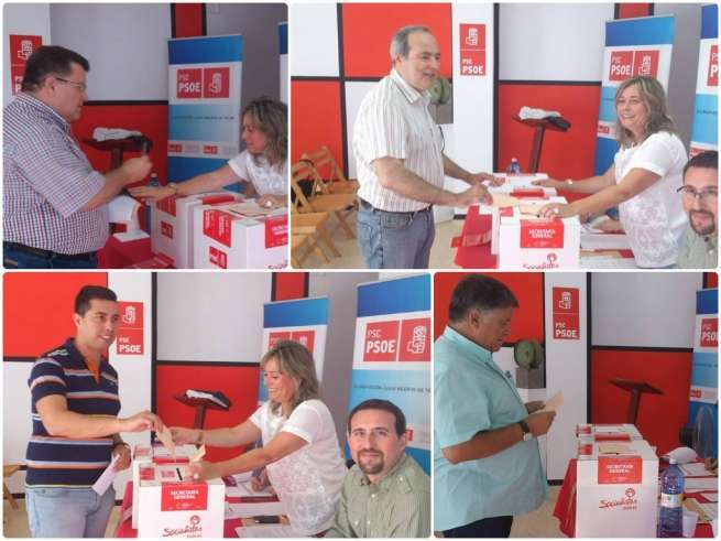 Momento de la votación de significados militantes del PSOE de Telde (Foto TA)