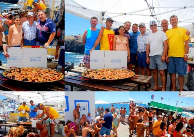 Distintos momentos de la paella popular (Foto TA)