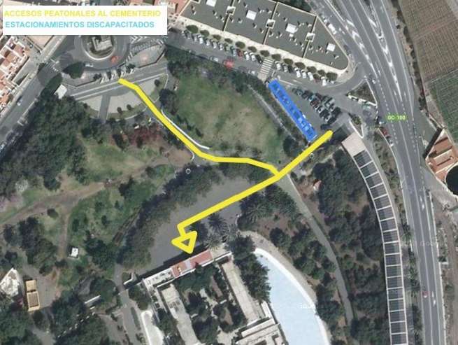 Accesos al cementerio de San Juan (Foto TA)