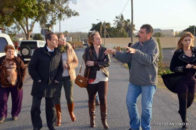 Hernández Lobo, Martín y González Calderín, esta tarde en el Caserío de Gando (Foto Antonio Alí)