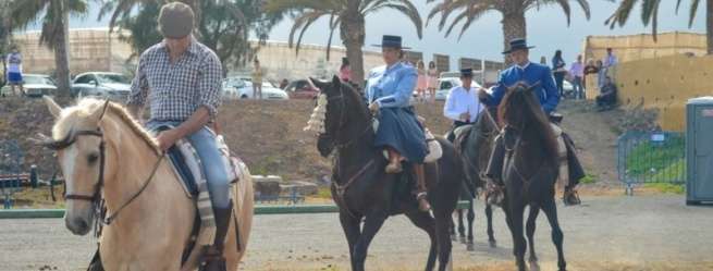 Momento de la exhibición de caballos, este sábado en Melenara (Foto Antonio Rico)