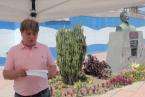 Ofrenda floral ante el busto de Secundino Delgado en Telde (Foto José Báez Guerra)