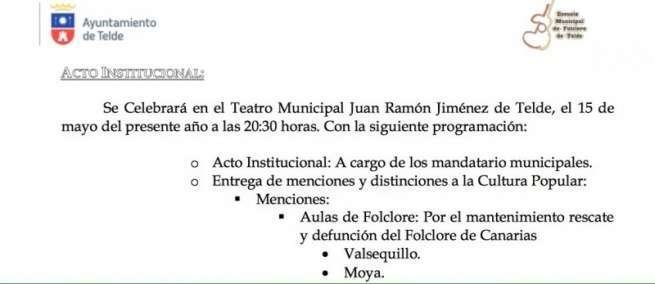 Error en la convocatoria del acto del próximo viernes en el Teatro Municipal de Telde (Foto TA)