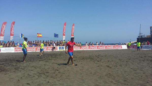 Imagen de uno de los partidos disputados este viernes en Melenara (Foto TA)