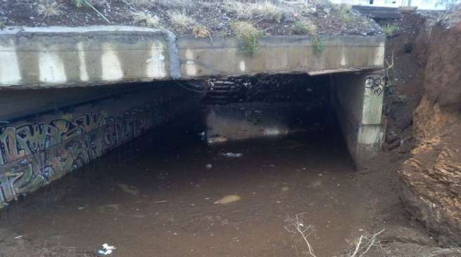 El túnel completamente anegado (Foto tA)