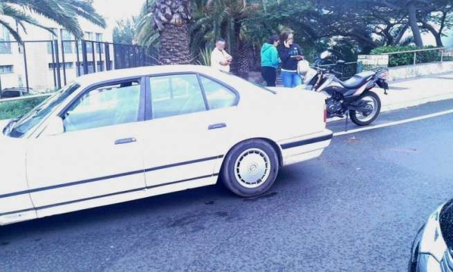 Imagen del accidente registrado esta mañana (Foto Twitter Policía Local Telde)