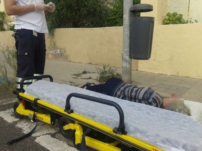 La herida, atendida en el lugar de los hechos (Foto TA)