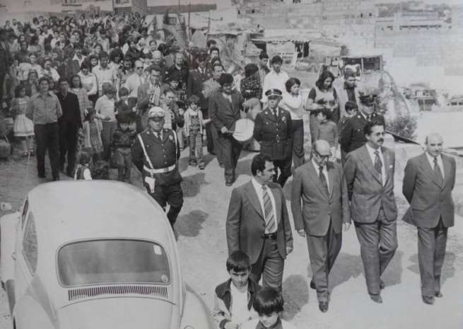 Procesión de La Candelaria en febrero de 1976 (Foto archivo personal de Diego Talavera)